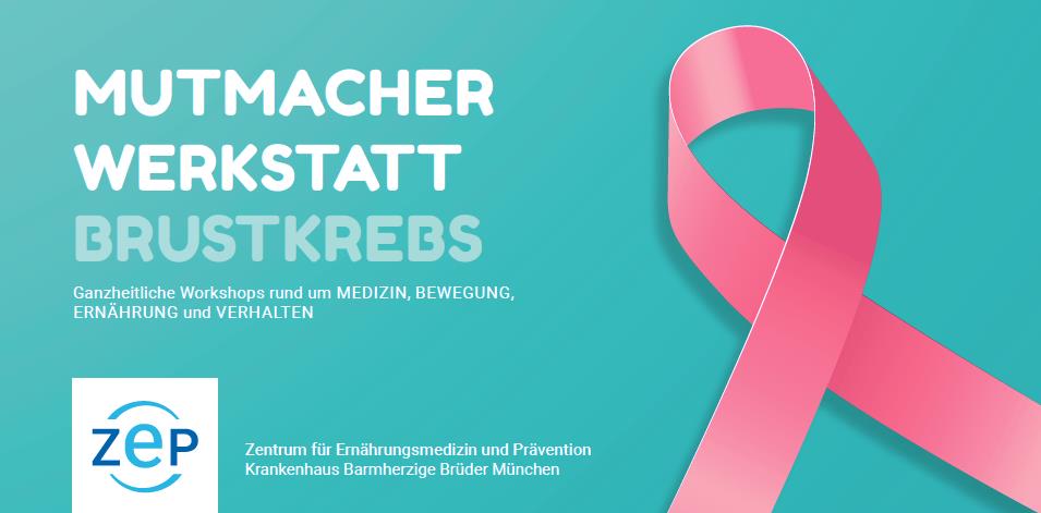 Mutmacher Werkstatt Brustkrebs Bild mit rosa Brustrebs-Schleife