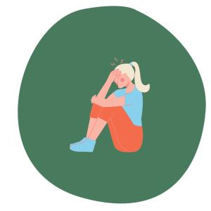 Icon Frau überfordert und gestresst