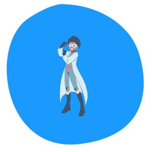 Icon Superheldin mit weißem Kittel