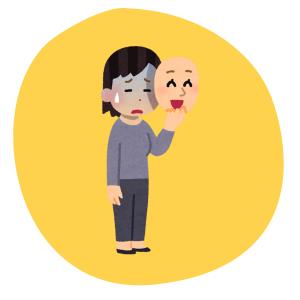 Icon weinende Frau mit lachender Maske